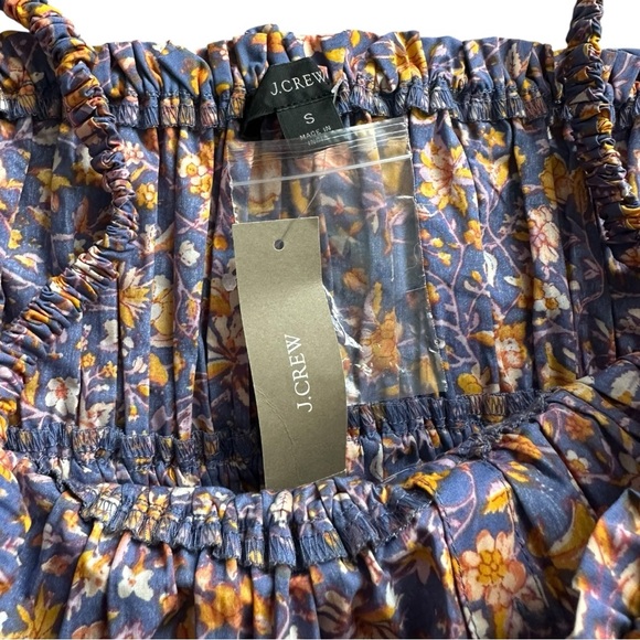 J. Crew Purple and Orange Floral Smocked Tank Top - Picture 4 of 5